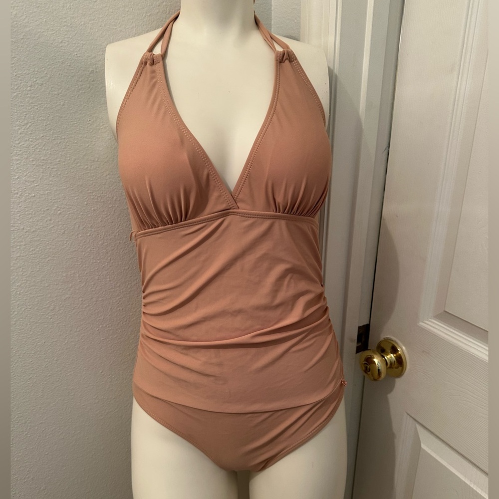 Joan Vass women’s once piece nude swimsuit size medium
